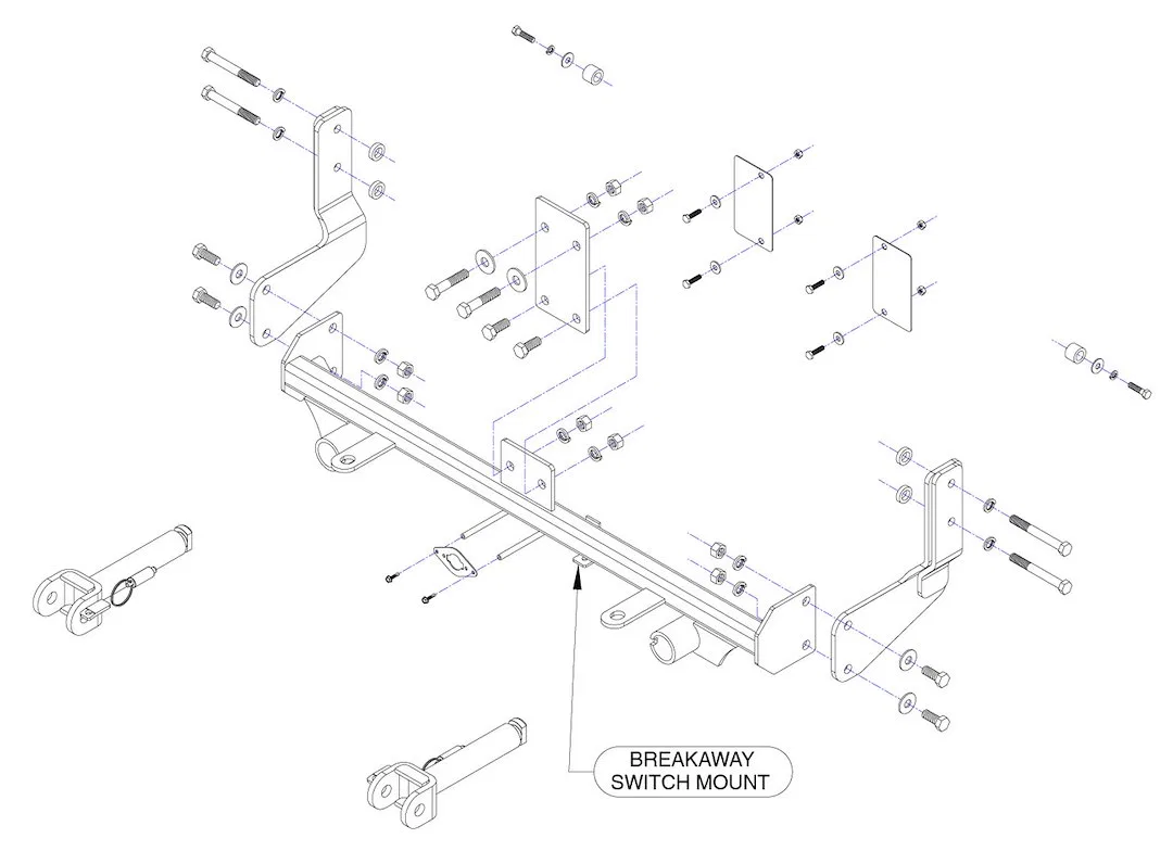 521885-5 – ROADMASTER Vehicle Baseplate, Removable Tabs With Safety Cable Hooks With Brackets/ Base Plates/ Quick Dis...